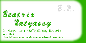 beatrix matyassy business card